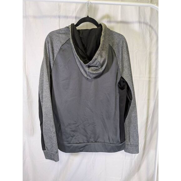 NWOT Xersion Gray and BlacK Full-zip Athletic hoodie Black Sleeves and Side pane - Picture 2 of 4